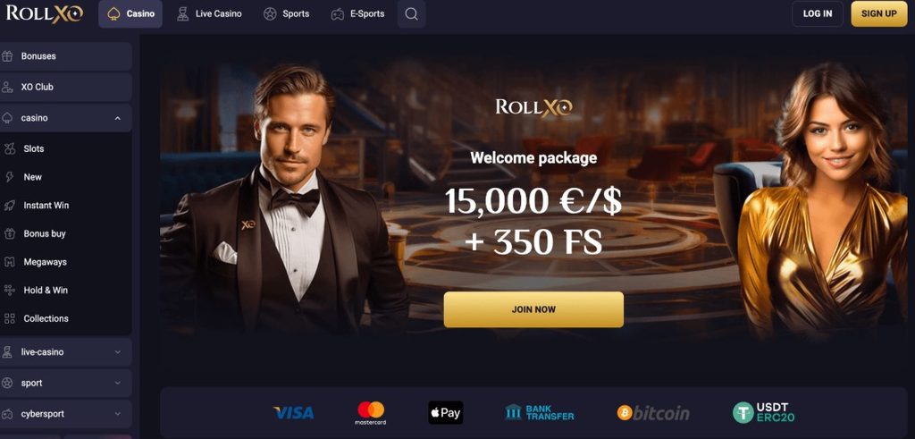 RollXO bonus details, wagering figure placed under the eligible title
